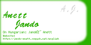 anett jando business card